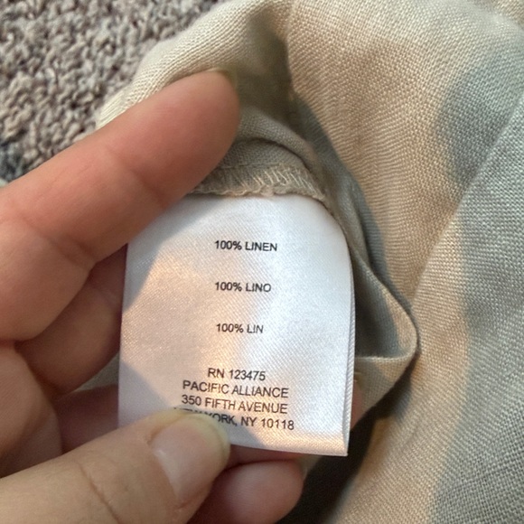 Ellen Tracy Women Tan Linen Pants size 12 with pockets - Picture 6 of 6